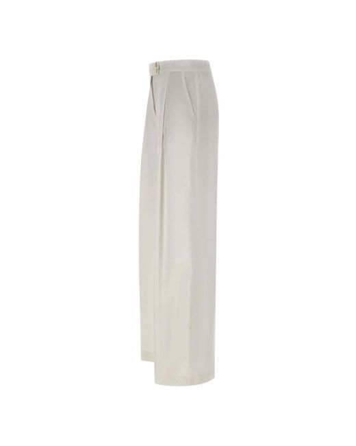 Eleventy White Straight Trousers