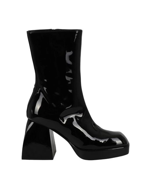 NODALETO Black Heeled Boots