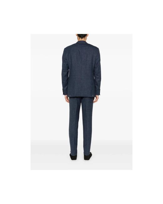 Canali Blue Single Breasted Suits for men