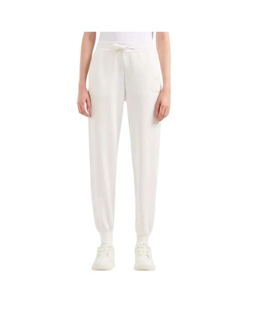 Comodi fleece sweatpants per il comfort quotidiano di Armani Exchange in White