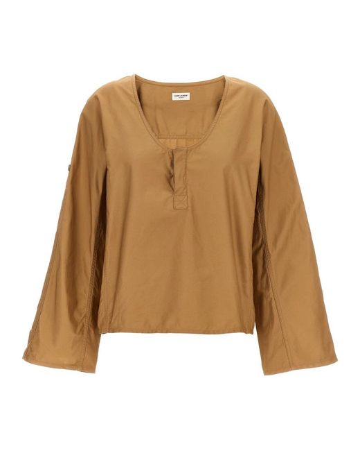 Saint Laurent Brown Blouses