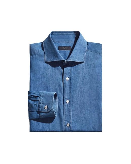 Fay Denim shirts in Blue für Herren