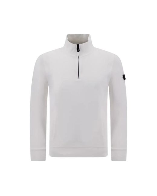 Peuterey Truien & Vesten ,Wit ,Witte Half Zip Sweater in het White voor heren