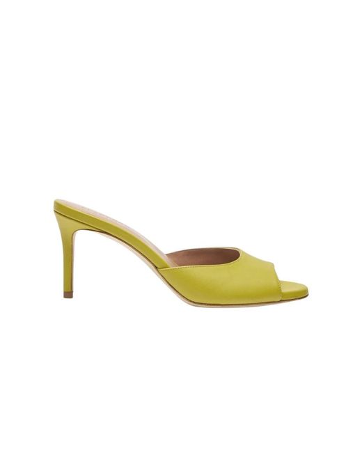 Scarosso Yellow Heeled Mules