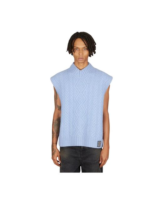 Sleeveless Knitwear di Martine Rose in Blue da Uomo