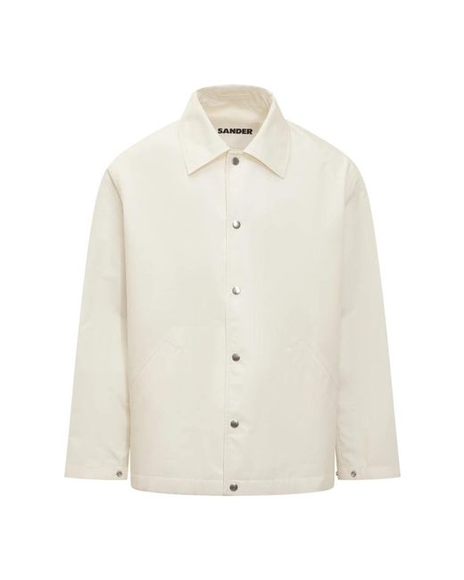 Jil Sander Back Logo Coach Jacket in het White voor heren