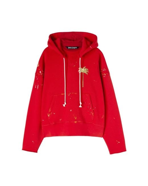 Palm Angels Red Hoodies for men