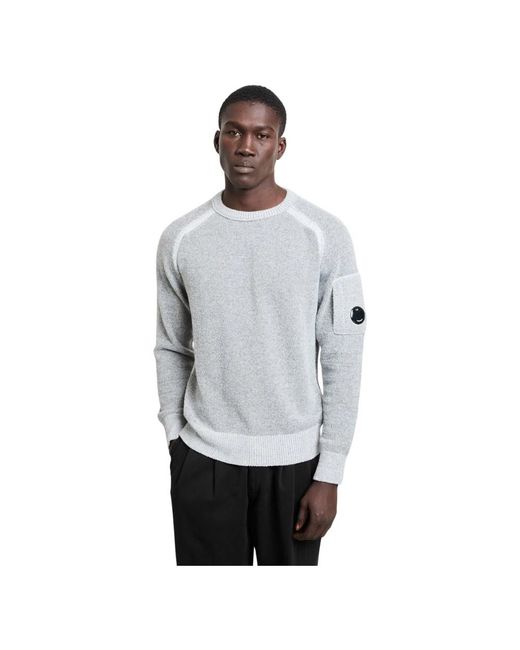 Round-Neck Knitwear C P Company de hombre de color Gray