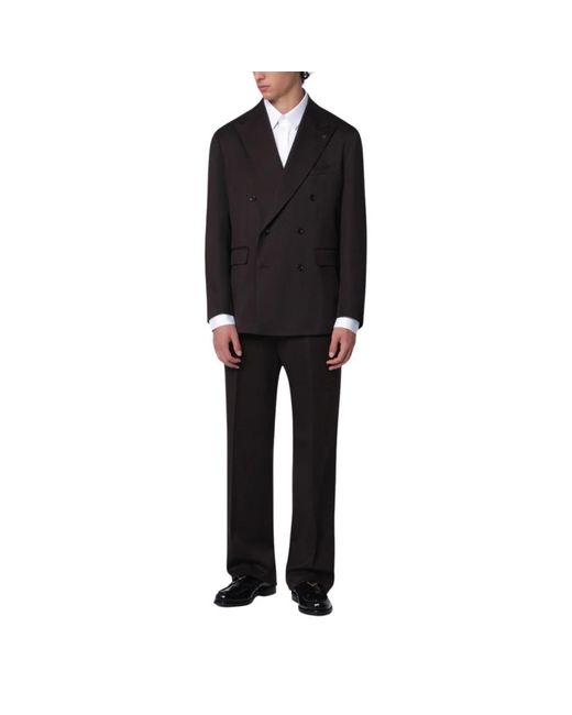 Tagliatore Black Double Breasted Suits for men