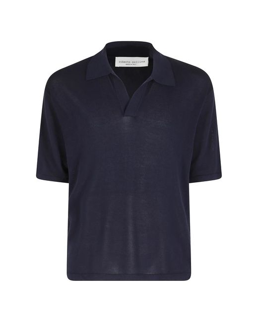 Roberto Collina Blue Polo Shirts for men