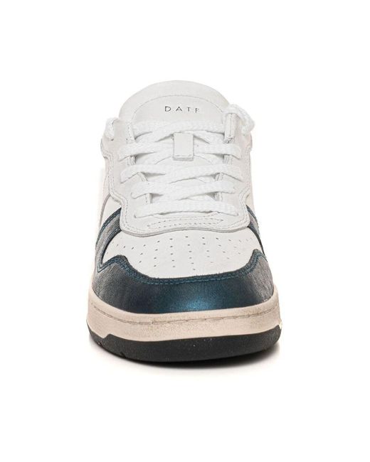 Date Blue Laminierte sneaker mit schnürsenkeln