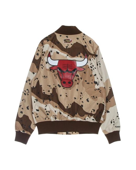 Mitchell & Ness Jassen ,Veelkleurig ,Polyester Nba Camo Reflecterende Bomberjack in het Brown voor heren