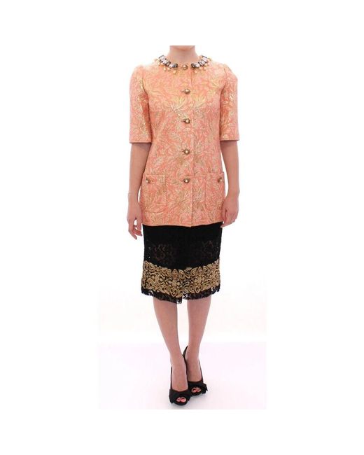 Dolce & Gabbana Red Rosa seidenbrokat kristalljacke tel