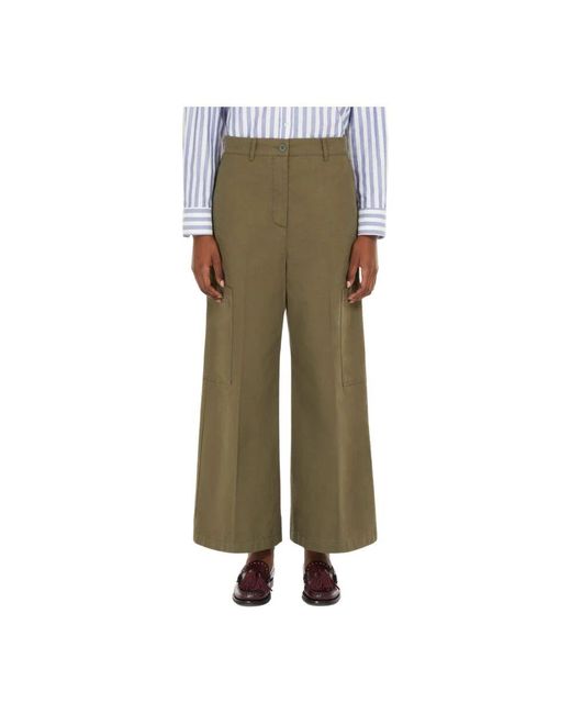 Wide Trousers Max Mara de color Green
