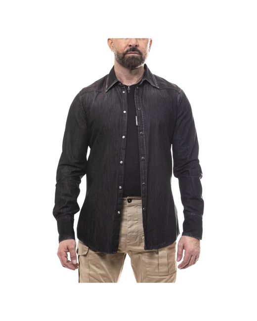 DSquared² Overhemden ,Zwart ,Zwarte Overhemd 900 in het Black voor heren