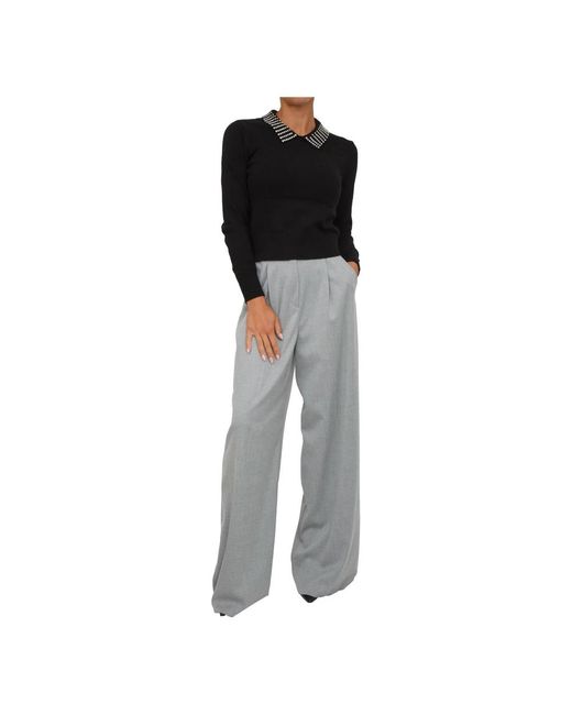 Pinko Gray Schwarzer Strickpullover
