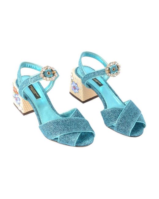 Dolce & Gabbana Blue High Heel Sandals