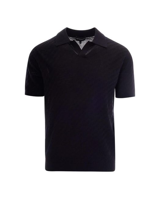 Emporio Armani Black Polo Shirts for men