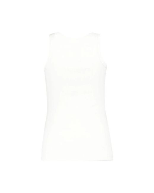 Courreges 90's Rib Tank Top in het White