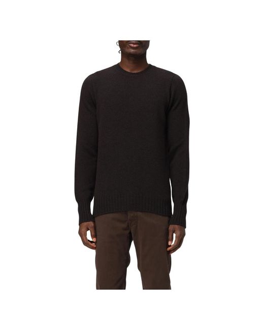Round-Neck Knitwear Drumohr de hombre de color Black