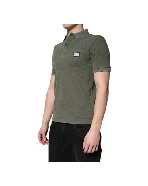 Dolce & Gabbana Gray Polo Shirts for men