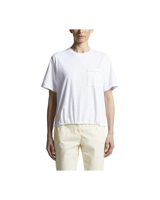 Peserico White Baumwoll-Jersey-T-Shirt Mit Bi-Elastischer Struktur