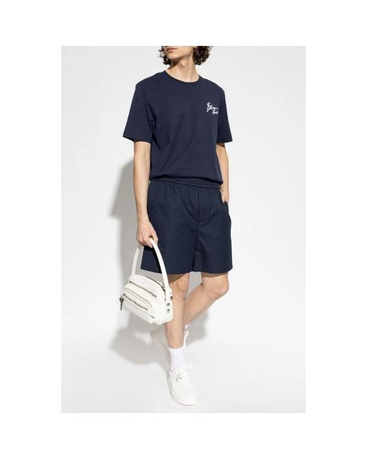 Balmain Monogram Shorts in het Blue voor heren