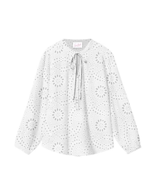 Mc2 Saint Barth Overhemden ,Wit ,Witte Sangallo Damesoverhemd in het White