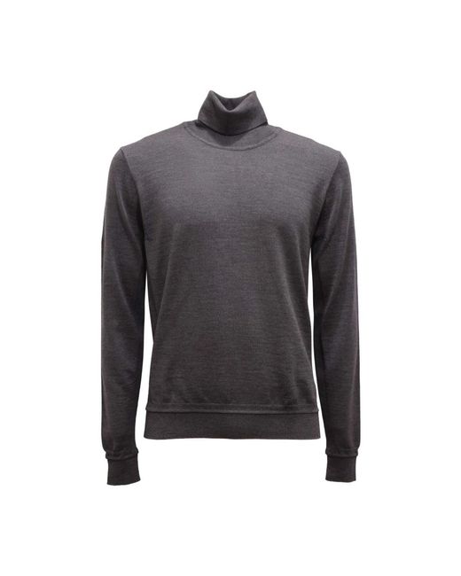 Herno Truien & Vesten ,Grijs ,Wol Wollen Coltrui Dolcevita-Stijl in het Gray voor heren