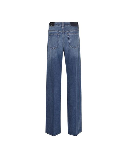7 For All Mankind Blue High-Waist Flared Jeans Blau Aw25