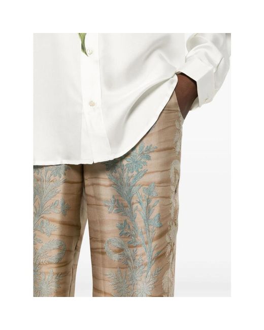 Pierre Louis Mascia Natural Cropped Trousers