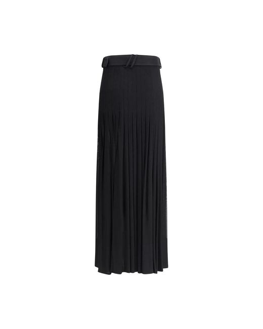 Burberry Black Pleated Midi Skirt
