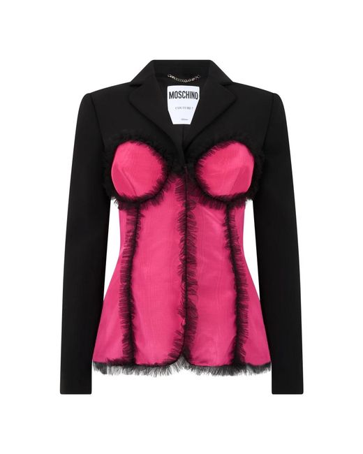 Moschino Details Jas in het Pink