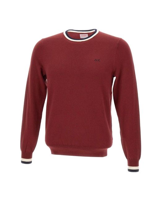 Sun 68 Red Round-Neck Knitwear for men