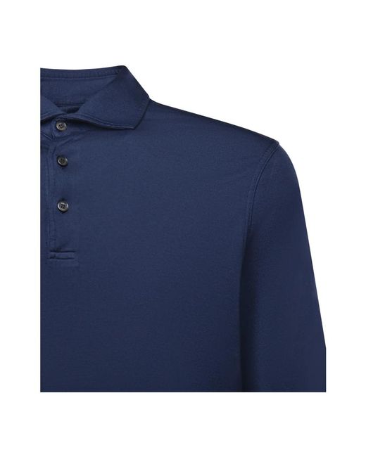 Fedeli Tops ,Blauw ,Katoen Katoenen Polo Shirt in het Blue voor heren