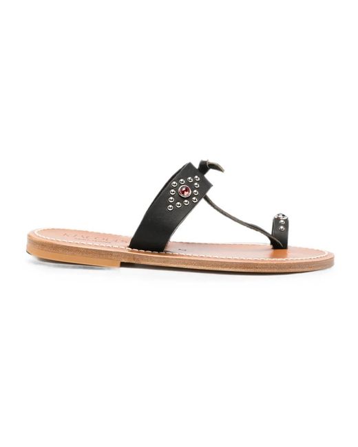 K. Jacques Black Flip Flops