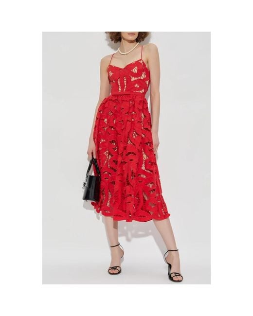 Midi Dresses di Self-Portrait in Red
