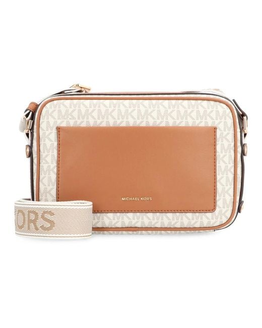 Michael Kors Natural Bedruckte Crossbody Bag Mit Lederdetails