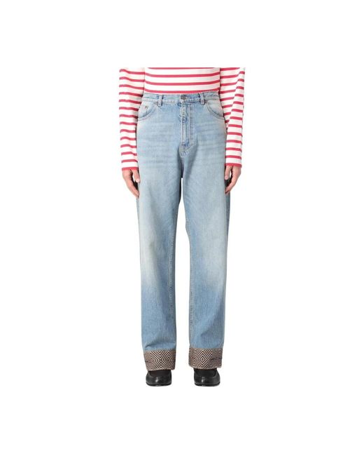 Valentino Blue Straight Jeans for men
