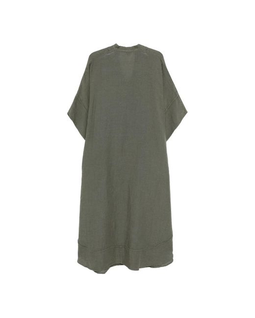 120% Lino Gray Midi Dresses
