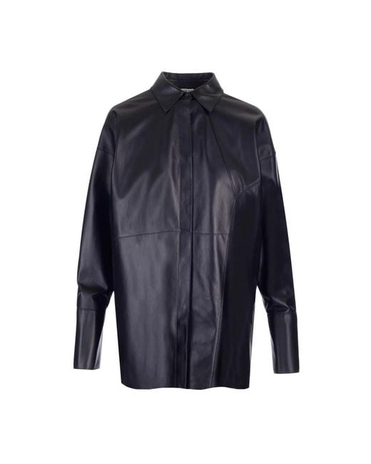 Loewe Blue Leather Jackets