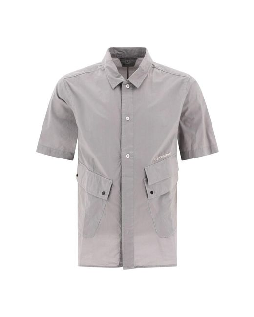 C P Company Short sleeve shirts in Gray für Herren
