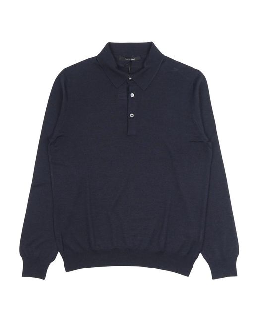 Tagliatore Men's Blue Round-Neck Knitwear
