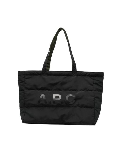 A.P.C. Gepolsterte Schwarze Bum Bag Mit Logo in Black für Herren