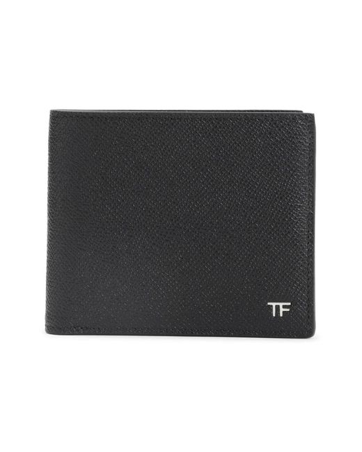 Tom Ford Accessoires ,Zwart ,Leer Kleine Grain Leather Bifold Portemonnee in het Black voor heren