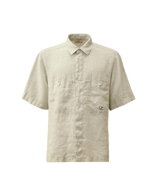 C P Company Short Sleeve Shirts in het Natural voor heren