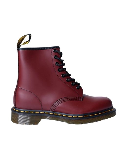 Dr. Martens Red Lace-Up Boots