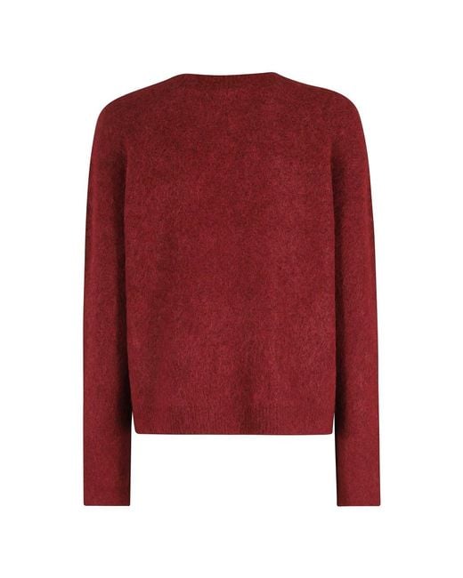 Vince Crew Brushed Sweater in het Red