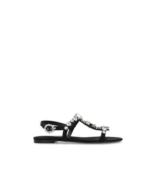 Dolce & Gabbana Black Flat Sandals