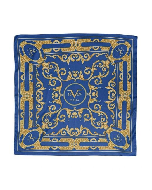19V69 Italia by Versace Blue Scarves